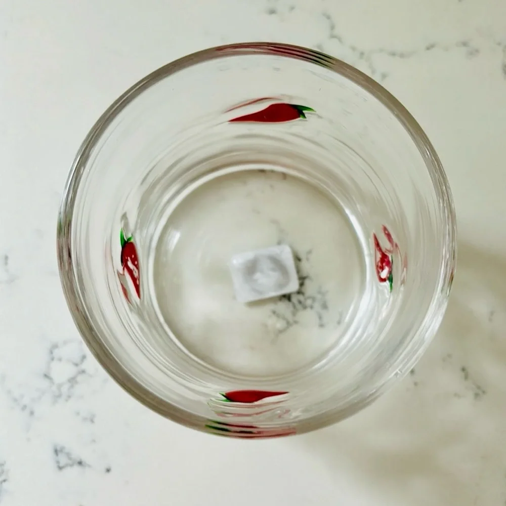 Crate&Barrel Chili Pepper Icon Double Old-Fashioned Glass